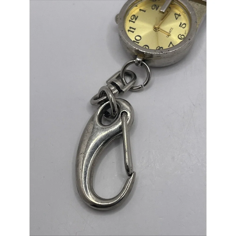 Vintage Grandma‎ Key-chain Quartz Watch Gold Tone- New Battery